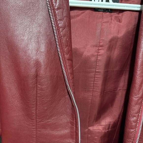 Burgundy Genuine Leather jacket - Picture 4 of 4